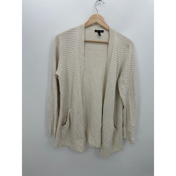 Eileen Fisher Sweaters - Eileen Fisher Womens Cream Knit Cardigan Sweater Size M‎ Silk Blend Sustainable